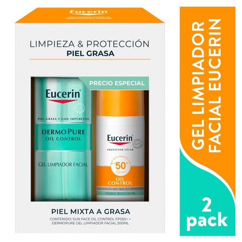 2pk Eucerin Bloq Oil Cont Gel Limp 250ml