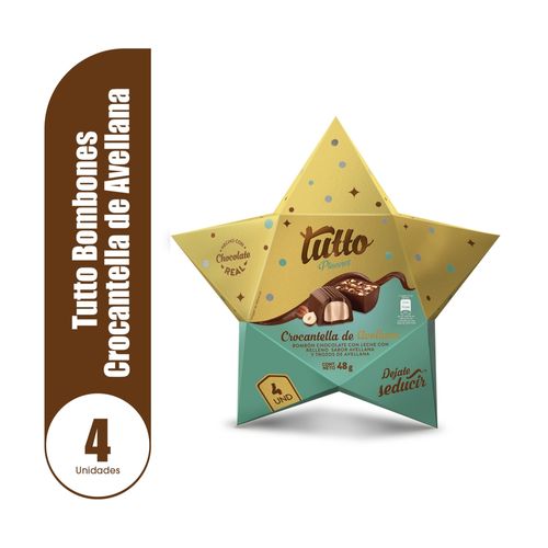 Chocolate Tutto Placeres Crocantella de Avellana 4 Uds - 48 g