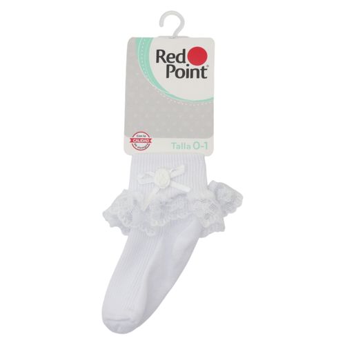Calcetín Red Point Para Bebé, Color Blanco - Talla 3-6 Meses