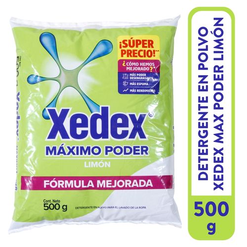 Detergente En Polvo Xedex Máximo Poder Limón - 500 g