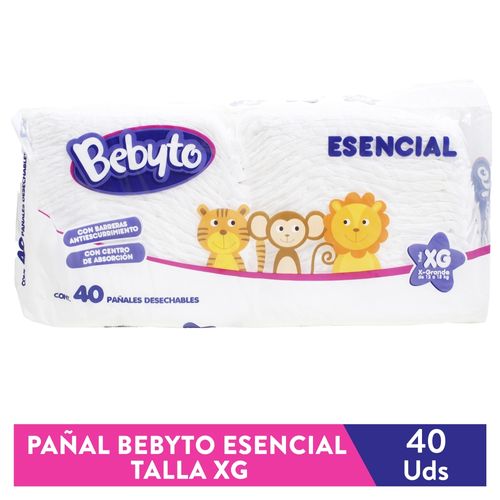 Pañales Desechables Bebyto Esencial Talla XG - 40 Unidades