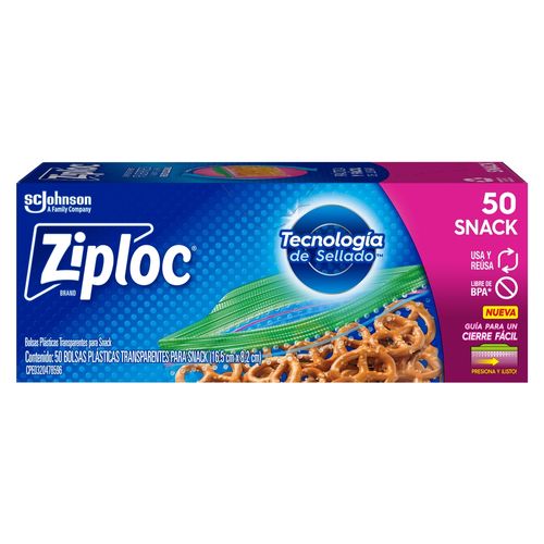 Bolsas Reutilizables Ziploc Para Snack - 50 Uds