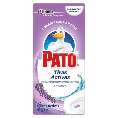 Limpiador Baño Pato Tiras Activas Pastillas Para Sanitario Lavanda - 3 Uds
