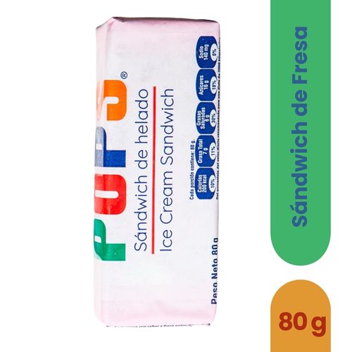 Helado Pops Sandwich Fresa - 80 g