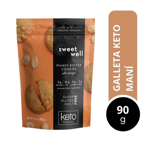 Galletas Sweetwell Keto Mantequilla de Maní con colágeno - 90 g