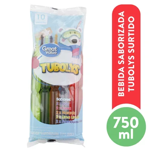 Bebida Saborizada Tubolys Great Value Surtidos 10 uds - 750 ml