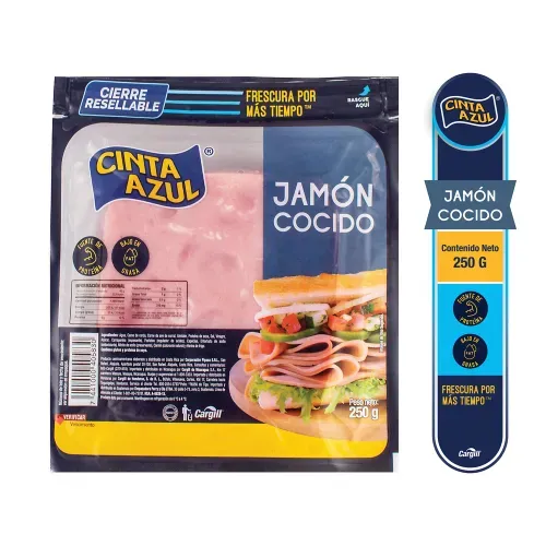 Jamón Cinta Azul Cocido - 250 g