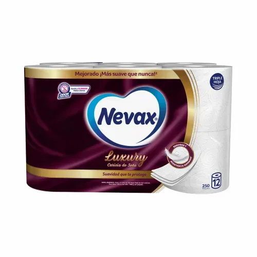 Papel higienico Nevax Luxury 250 hojas 12 rollos - 1646 g