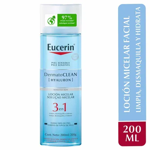 Loción Eucerin Micelar 3en1 DermatoClean Hyaluron -200ml