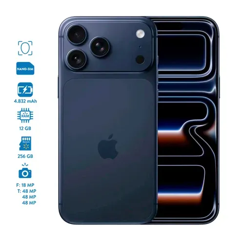 Celular Apple Iphone 17 Pro Max 12GB 256GB Azul (Entrega a partir del 22 de octubre, disponible solo para retiro en tienda)
