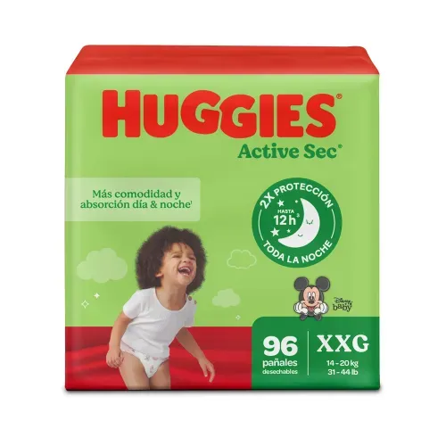 Pañales Huggies Active Sec Etapa 5 XXG - 96 Uds