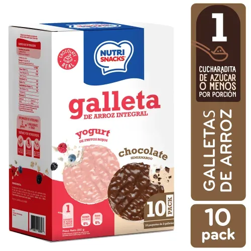 Galletas Nutrisnacks de arroz caja 10 pack - 250 g