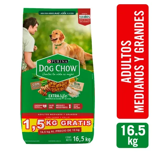 Alimento para perro Purina Dog Chow Adulto medianos y grandes 16.5 kg