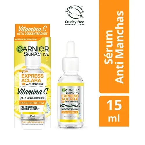 Sérum Garnier Express Aclara Anti Manchas Vitamina C* Día - 15ml