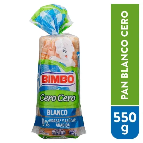 Pan cuadrado Bimbo blanco cero - 550 g
