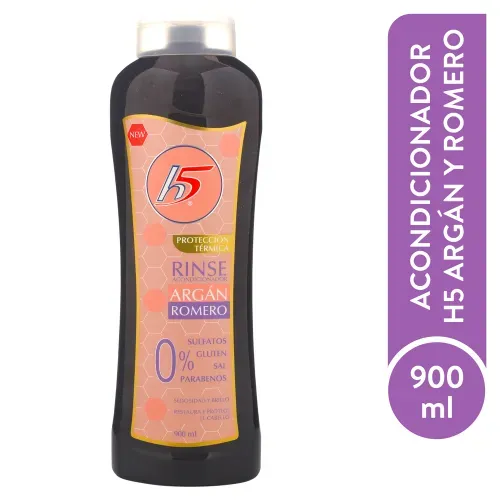 Acondicionador H5 Con Aceite de Argán, Sin Glúten, Sal Y Parabenos - 900ml