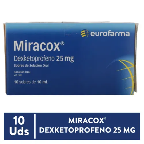 Dolor e Inflamación Eurofarma Miracox Bebible 25mg x 10 Stick Pack