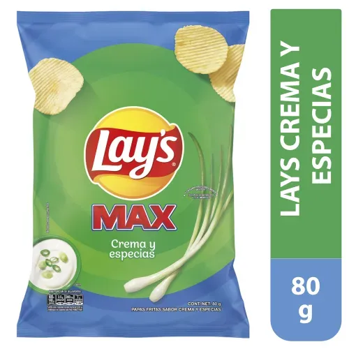 Papa Lays Max Crema y Especias 80 g