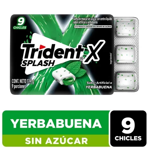 Goma de Mascar Trident Splash Yerba - 17.1 g
