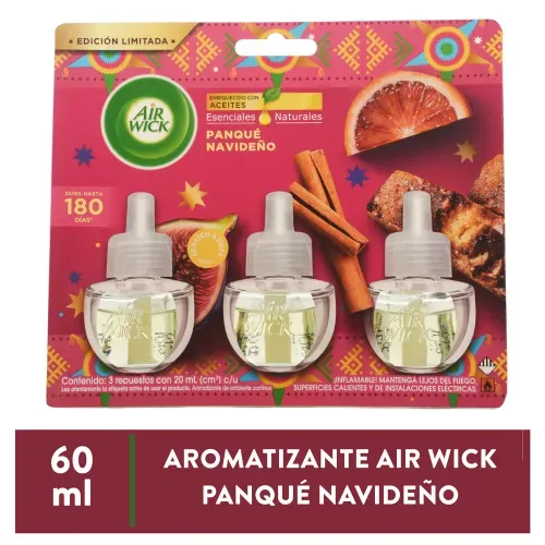 Aromatizante Ambiental Air Wick 3pack Airwick Rep Elect Panque Navi 60ml
