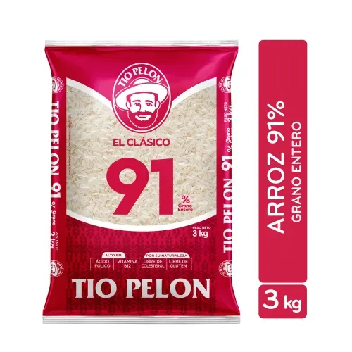 Arroz Tío Pelón 91% grano entero - 3000 g