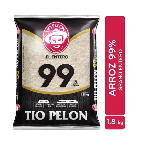 Arroz Tío Pelón 99% grano entero enriquecido - 1.8 kg