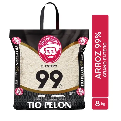 Arroz Tío Pelón 99% grano entero - 8 kg