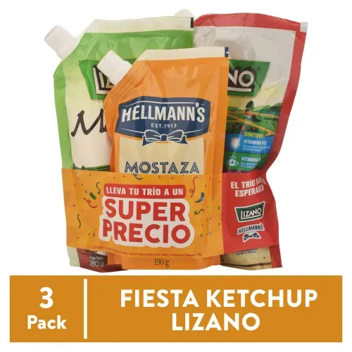 Pack Fiesta Ketchup Lizano 950gr