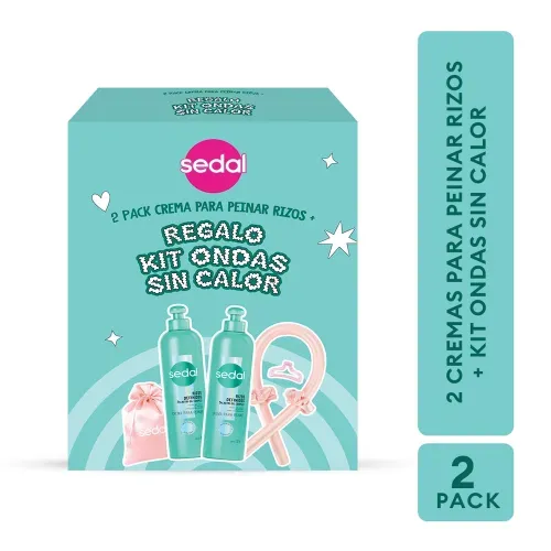 Crema para peinar Sedal Rizos en 2pack con kit de ondas sin calor - 600 ml