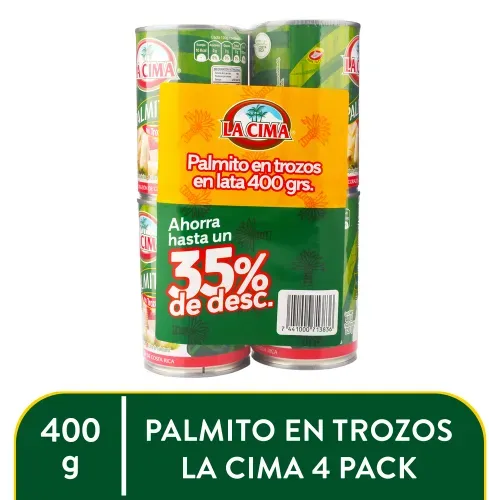 Palmito Trozos La Cima 4 Pack 400 Gr