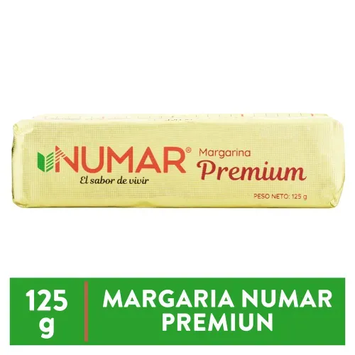 Margarina Numar Premium Barra 125 g Unidad