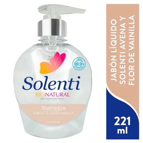 Jabón líquido Solenti bionutriente avena y flor de vainilla - 221 ml