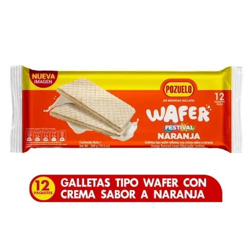 Galleta Wafer Pozuelo Festival Naranja - 300 g