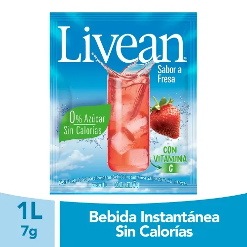 Bebida instantánea Livean sabor fresa - 7 g