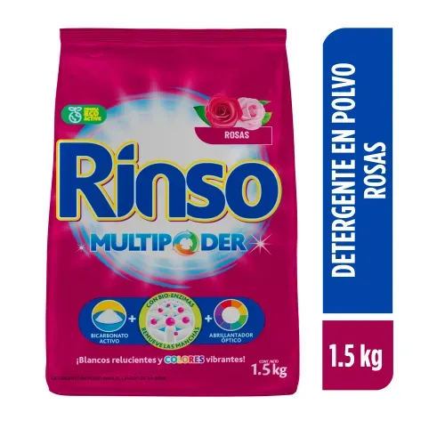 Detergente en Polvo Rinso MultiPoder Rosas-1.5 kg