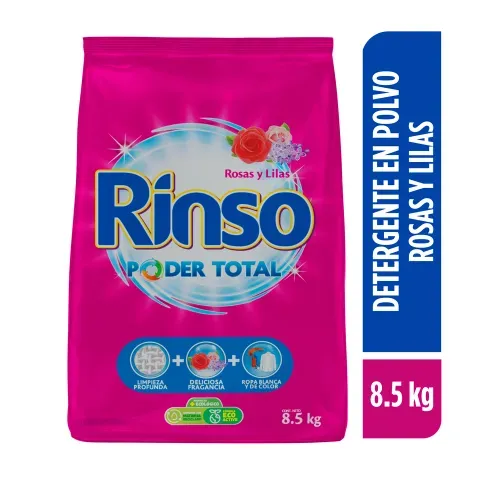 Detergente en polvo Rinso multipoder Rosas y Lilas - 8.5 kg