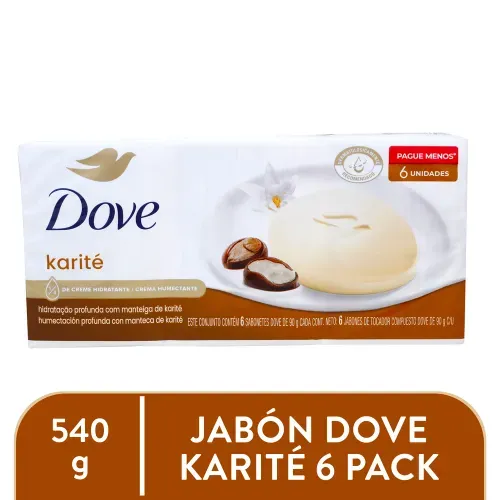 Jabón Dove Barra Con Karité 6 Pack - 540 g