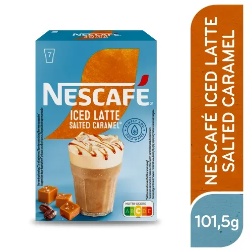 Café Nescafé Iced Latte Salted Caramel Instantáneo (Caja de 7 sobres) - 101,5 g