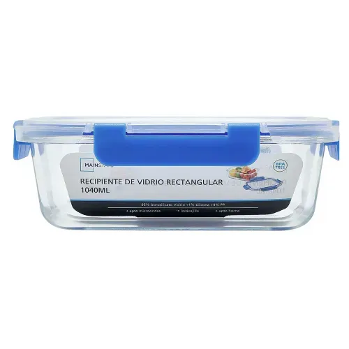 Recipiente De Vidrio Rectanguar 1040ml
