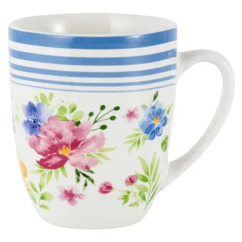 Vajillas Mainstays Ms Taza 12onz Porcelana Diseno Floral