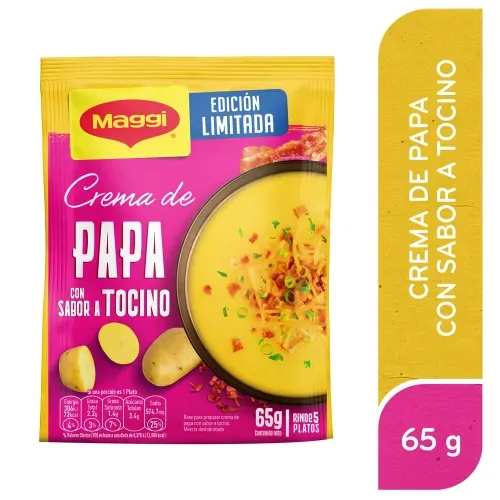 Crema Maggi Papa con Sabor a Tocino Sobre - 65 g