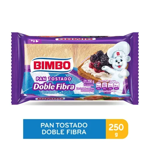 Pan Tostado Bimbo Doble Fibra - 250 g