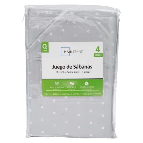Set de sábanas Mainstays queen con diseño de estrellas - 4 Pzas