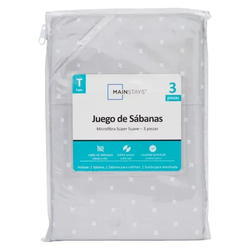 Set de sábanas Mainstays Individual azulejo con estrellas