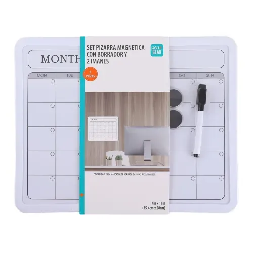 Pizarra magnética Pen Gear con borrador y 2 imánes - 4 pzas