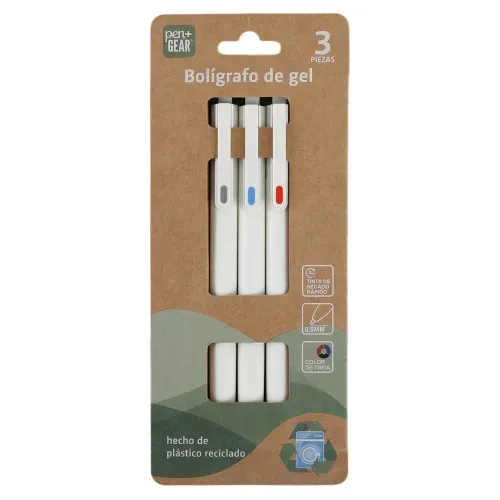 Bolígrafos Pen Gear de gel reciclados -3 pzas