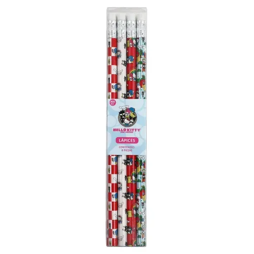 Lápices Hello Kitty grafito con diseños -8 pzas