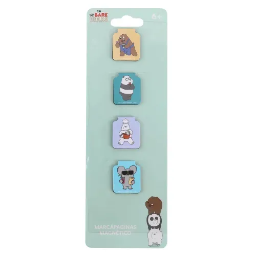 Marcadores de Libros We Bare Bears Magnéticos - 4 Pzas