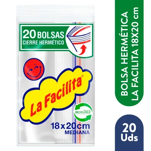 Bolsa Hermetica Facilita 18x20cm 20ea