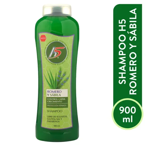 Shampoo H5 Negro Radiante, Con Aceite De Argán, Sin Glúten, Sal Y Parabenos - 900ml